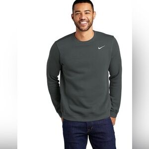Nike Men’s Fleece Sweatshirt, Long Sleeve Team Club Crew Neck Anthracite Nwt M